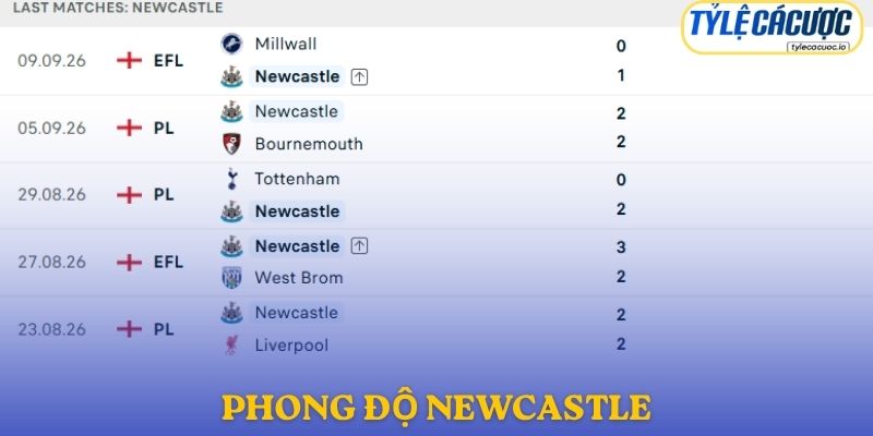 Phong độ Newcastle United