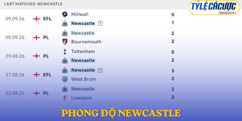 Phong độ Newcastle